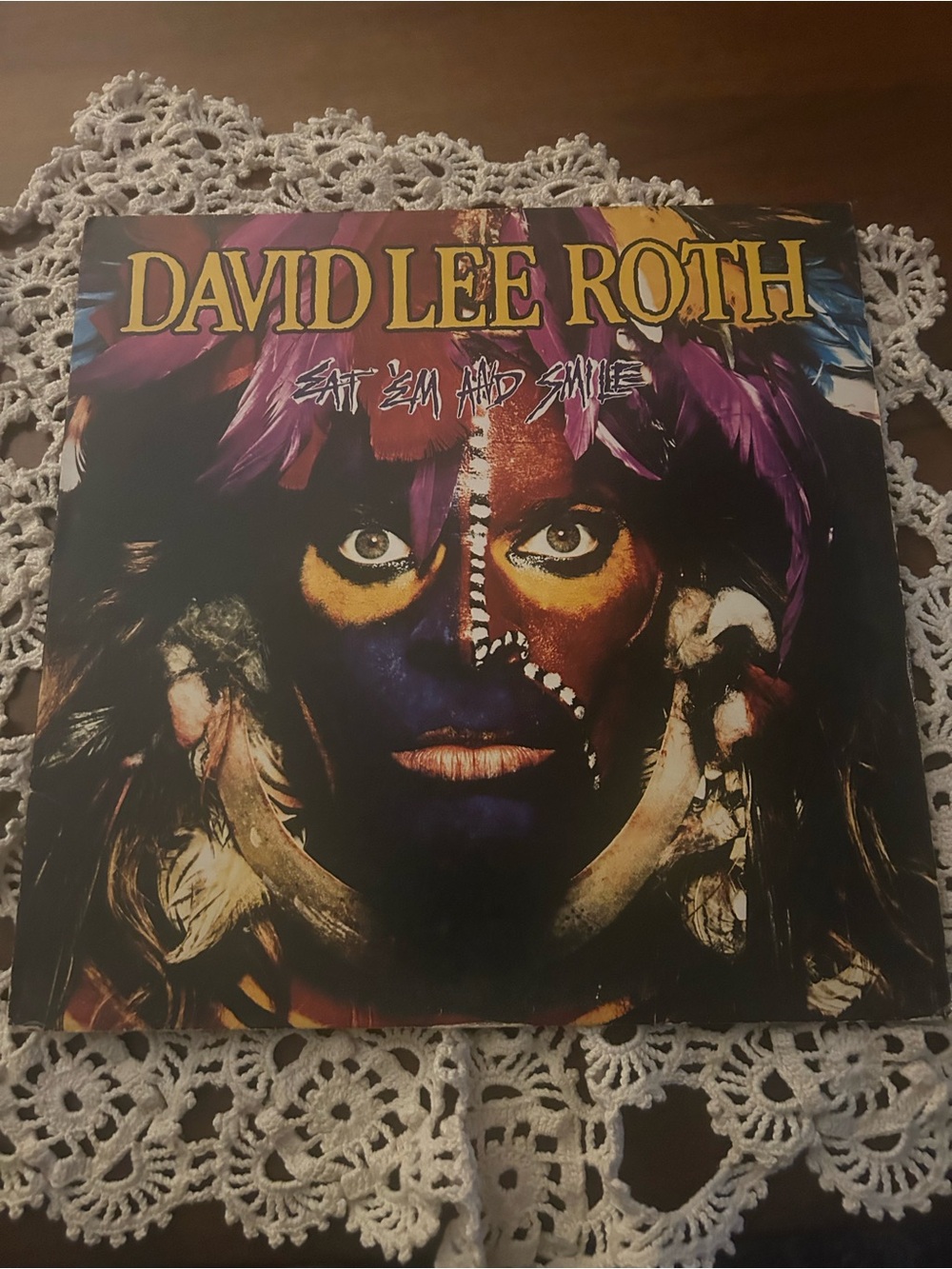 DAVID LEE ROTH VINYL RECORD EAT EM AND SMILE